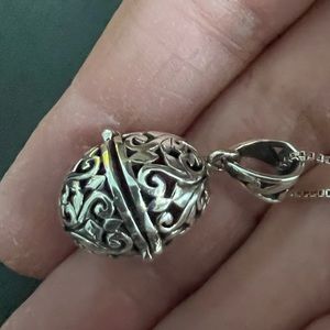 Brighton silver necklace and egg shaped locket, perfect gift